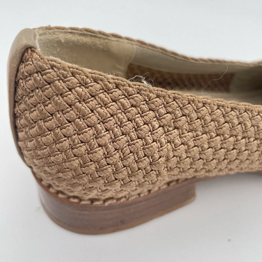 Stuart Weitzman‎ Loafers Womens Size 6 M Taupe Woven Cord Flexible Slip-On Shoes